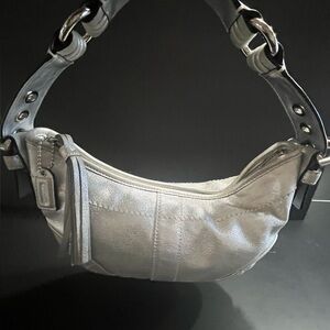 Coach Metallic Silver SoHo Hobo Purse Vintage 2000s.